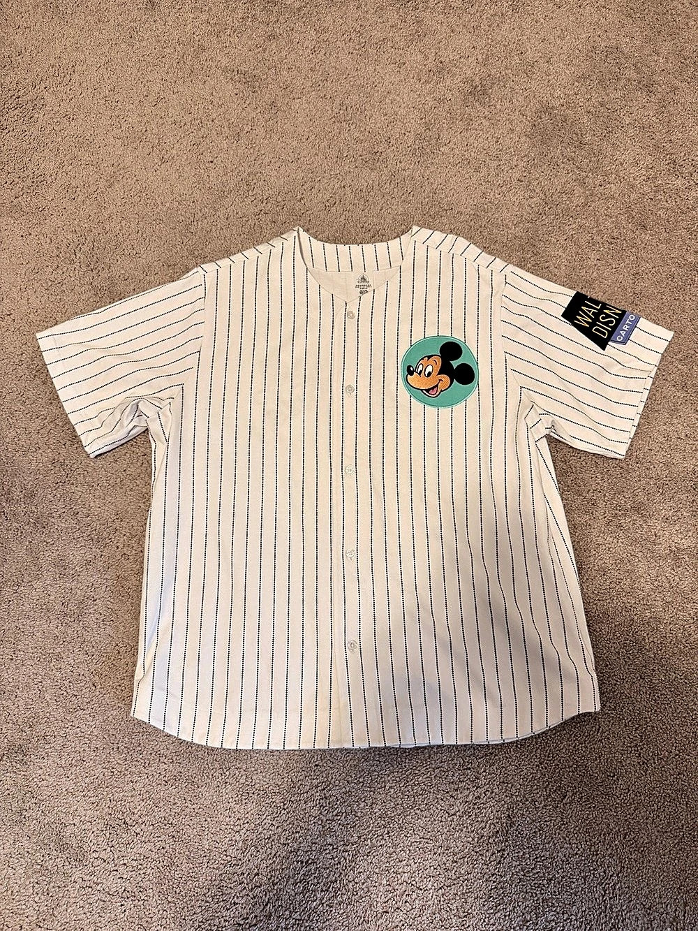 Disney Mickey Mouse and Friends Pinstripe Baseball Jersey Men’s XL